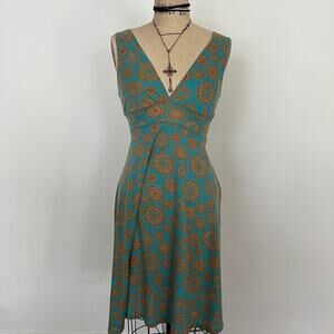 2000s F21 Teal Whimsical Print dress